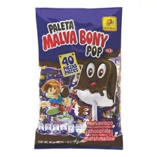 Paleta De La Rosa Malva Bony Con Chocolate 40pzas De 12g C/u
