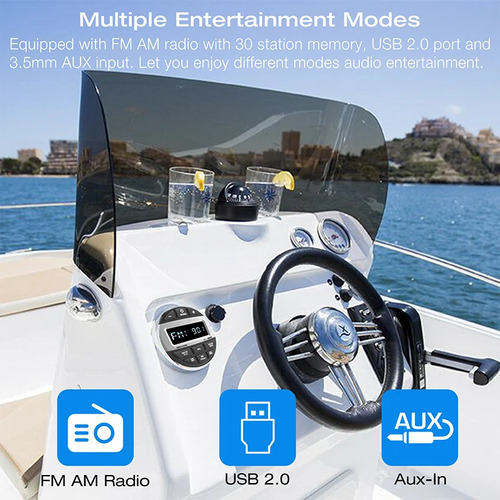 Reproductor Mp3 Boat Media, Estreo Marino, Bluetooth, Audio Foto 2
