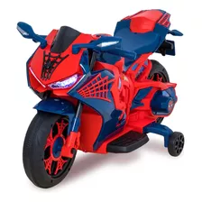 Moto Eléctrica Spiderman 6v, 3 Años+ Color Rojo Y Azul