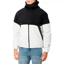 Jaqueta Calvin Klein Jeans Hoodie Nylon Bicolor Preta/branca