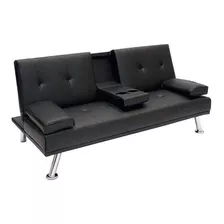 Sofa Cama Sillon Juego De Living Reclinable Posavaso Negro