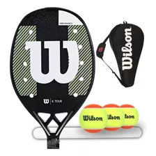 Raquete De Beach Tennis Wilson K Tour 3k+kevlar + Brindes