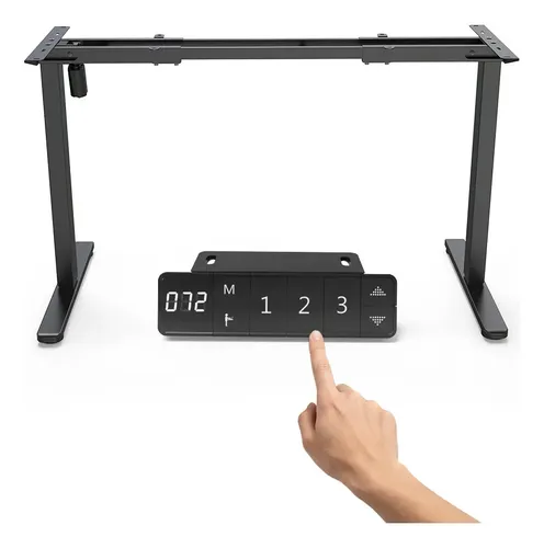 Estrutura De Mesa Elétrica Ergonômica C/ Regulagem  Altura Preto De Duplo