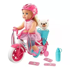 Muñeca Little Mommy Paseo En Bici Fcn11
