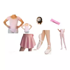 Roupa Completa Para Ballet Infantil Aula Ensaios Kit