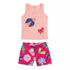 Conjunto Menina Infantil Regata Short Estampa Floral Verão