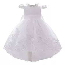 Vestido Para Niña De Bautizo Vestido Blanco Hueso Pajesita 