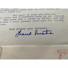 Carta Assinada A Mão Por Frank Sinatra | Autógrafo Raridade
