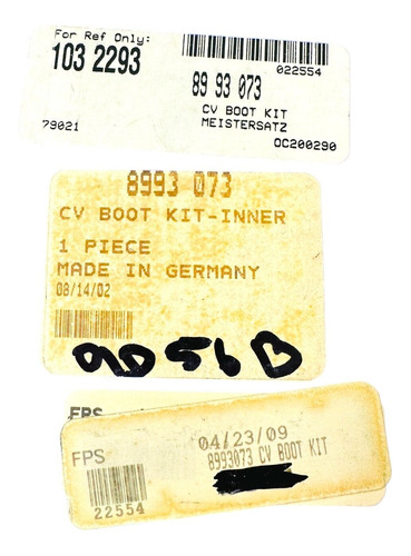 Meistersatz 8993073 Inner Lh Rh Cv Boot Kit 79-86 Saab 9 Eeh Foto 3