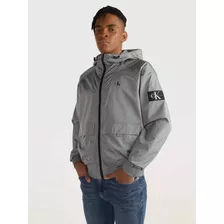 Chamarra Calvin Klein Satinado Hombre Gris