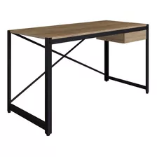 Mesa Escrivaninha Steel Light 1 Gaveta Vermont/preto Cor Marrom