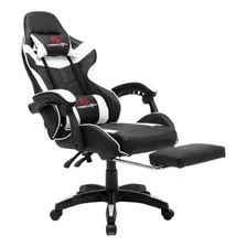 Silla De Oficina Ergonómica Gamer Blanca Apoyapies - Horizon Color Blanco Material Del Tapizado Cuero Sintético