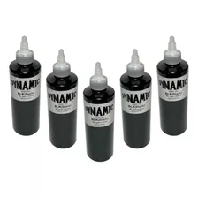 Kit 5 Tintas Dynamic Tatuagem 240ml Preto Linha E Tribal