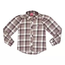 Camisa Infantil Look Jeans Xadrez Rosê