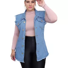 Colete Jeans Feminino Plus Size G1 G2 G3