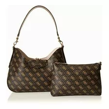 Bolsa Guess Eco Brenton Hobo En Color Café Logo