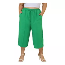 Calça Social Pantacourt Moda Feminina Plus Size Confortavel