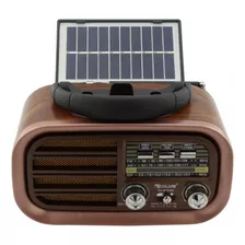 Parlante Radio Retro Vintage Bluetooth Mp3 Fm Am Panel Solar