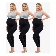 Kit 3 Pçs Calça Legging Gestante Maternidade Cos Sustentação