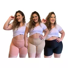 Kit 15 Short Segunda Pele Plus Size Cós Alto Barato Fábrica