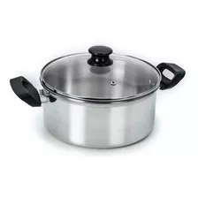 Panela Elite 24 Cm 4,5 L Grande Aluminio Grosso Tampa Vidro