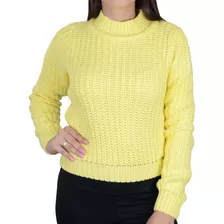 Blusa Feminina Ana Gonçalves Tricot Cropped Amarelo - A4604