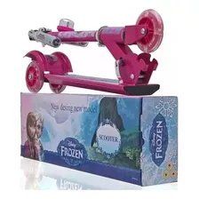 Patinete Infantil Rosa Menina Ferro Com Luz De Led Busina