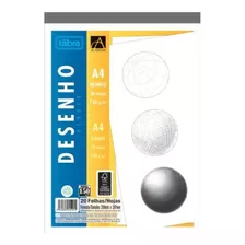 Bloco De Desenho A4 20 Folhas 150gr Branco Tilibra