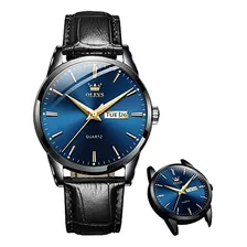 Relojes Para Hombre Correa De Piel Sintética Negra Reloj De 