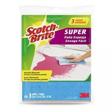 3m Scotch-brite Paño Esponja Absorbe Hasta 10 Veces 3 Piezas