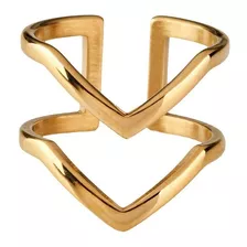 Anillos Acero Inoxidable Mujer Ajustable, Oro Plata Luckyly