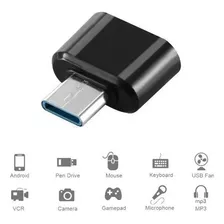 Adaptador Convertidor Usb 3.0 Hembra Otg A Tipo C Usbc Macho Color Negro