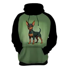 Blusa Moletom Casaco Cachorros Fofos Raça Pinscher Pequeno