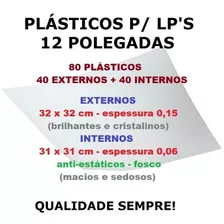 80 Plásticos Lp Disco Vinil - 40 Externos 0,15 + 40 Internos