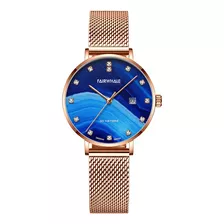 Reloj De Cuarzo/reloj De Pulsera De Acero Dorado For Mujer