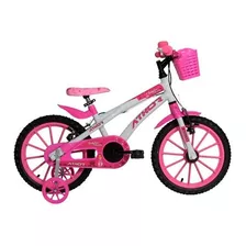 Bicicleta Aro 16 Feminina - Athor Baby Lux Angel Com Cesta Cor Rosa