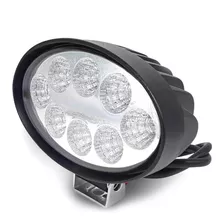 Farol De Milha 8 Led 24w 12v 24v Oval Off Road Trator