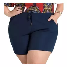 Shorts Marinho Plus Size Feminino