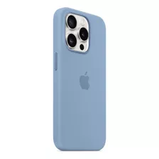 Funda Apple Silicona Magsafe iPhone 15 Pro Azul Invierno Winter Blue Liso