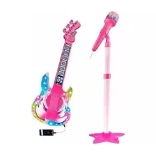 Microfono Y Guitarra Para Niños Karaoke Luz Y Sonido Mp3