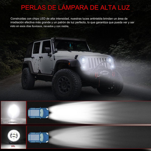 Luz De Conduccin Led De 4 Pulgadas Para Jeep Wrangler Jk 2 Foto 4