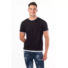 Playera De Hombre Doble Cuello Combinado Colores Calidad