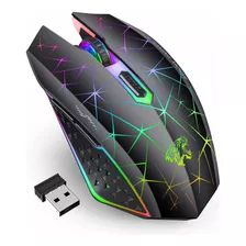 Mouse Inalambrico Tenmos V7 Led Silencioso Usb Negro