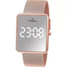 Relógio De Pulso Champion Ch40080 Com Corpo Rosa, Digital, Para Feminino, Fundo Espelhado, Com Correia De Aço Cor Rosa, Subdials De Cor Branco, Ponteiro De Minutos/segundos Branco, Bisel Cor Rosa E 