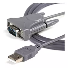 Cable Adaptador De 0,9m Usb A Serie Serial Db9 Db25 Rs232 Color Gris