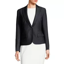 Chaqueta De Sarga Con 1 Botón De Anne Klein Talla 2 Azul