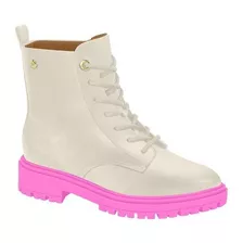 Bota Feminina Vizzano Coturno Solado Tratorado Branco Off