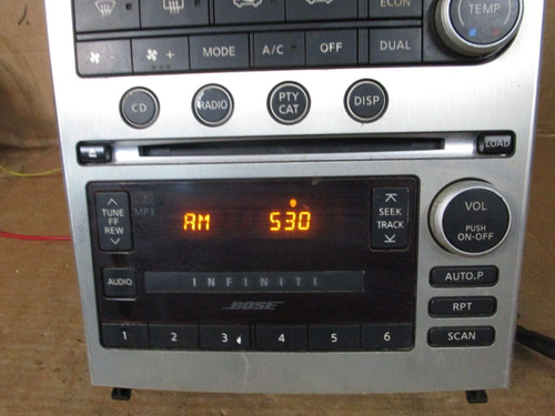 05-07 Infiniti G35 Radio Stereo Climate Control Panel Fa Tty Foto 3