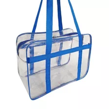 Bolsa Transparente Azul Guarda Brinquedo / Roupa D Praia Etc