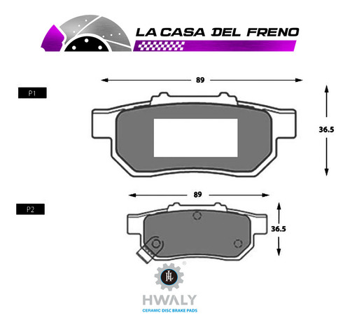 Pastilla De Freno Trasera Honda City Zx 1.5 2002-2008 Foto 3